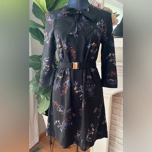 H&M long sleeve dress with neck tie